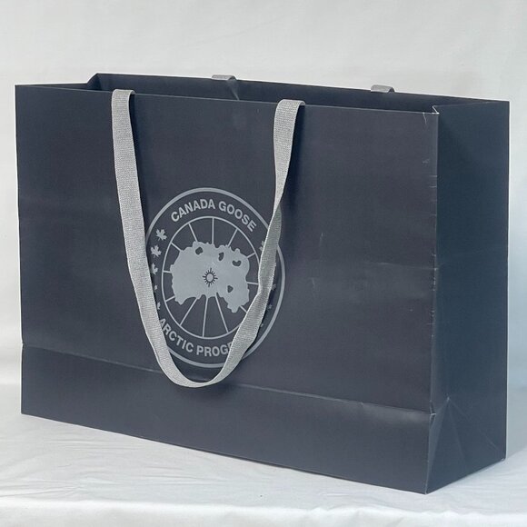 Canada Goose Large Paper Shopping Gift Bag - Black & Gray - New - Picture 3 of 4